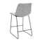 Flash Furniture 24 inch LeatherSoft Counter Height Barstools in Light Gray, PK2 2-ET-ER18345-24-LG-GG - alternate 5